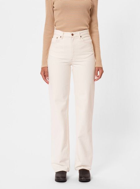 Jean ample en coton bio | écru non teinté "clean eileen limestone"