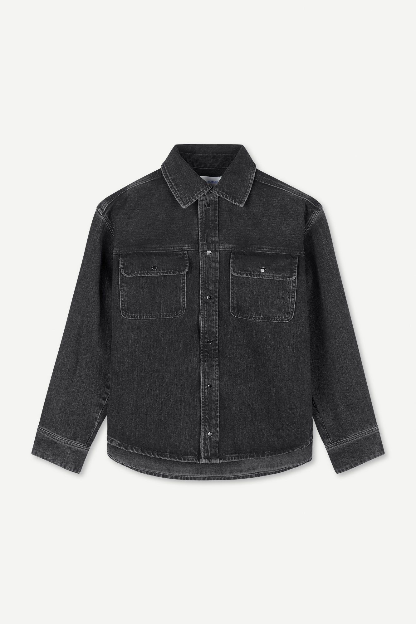 Veste en jean noire en coton bio - ellen overshirt black blizzard, Samsoe Samsoe, photo 6