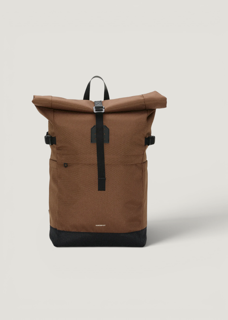 Sac à dos 23l en matière recyclée | marron "Icon rolltop backpack 14" - brown" - Sandqvist