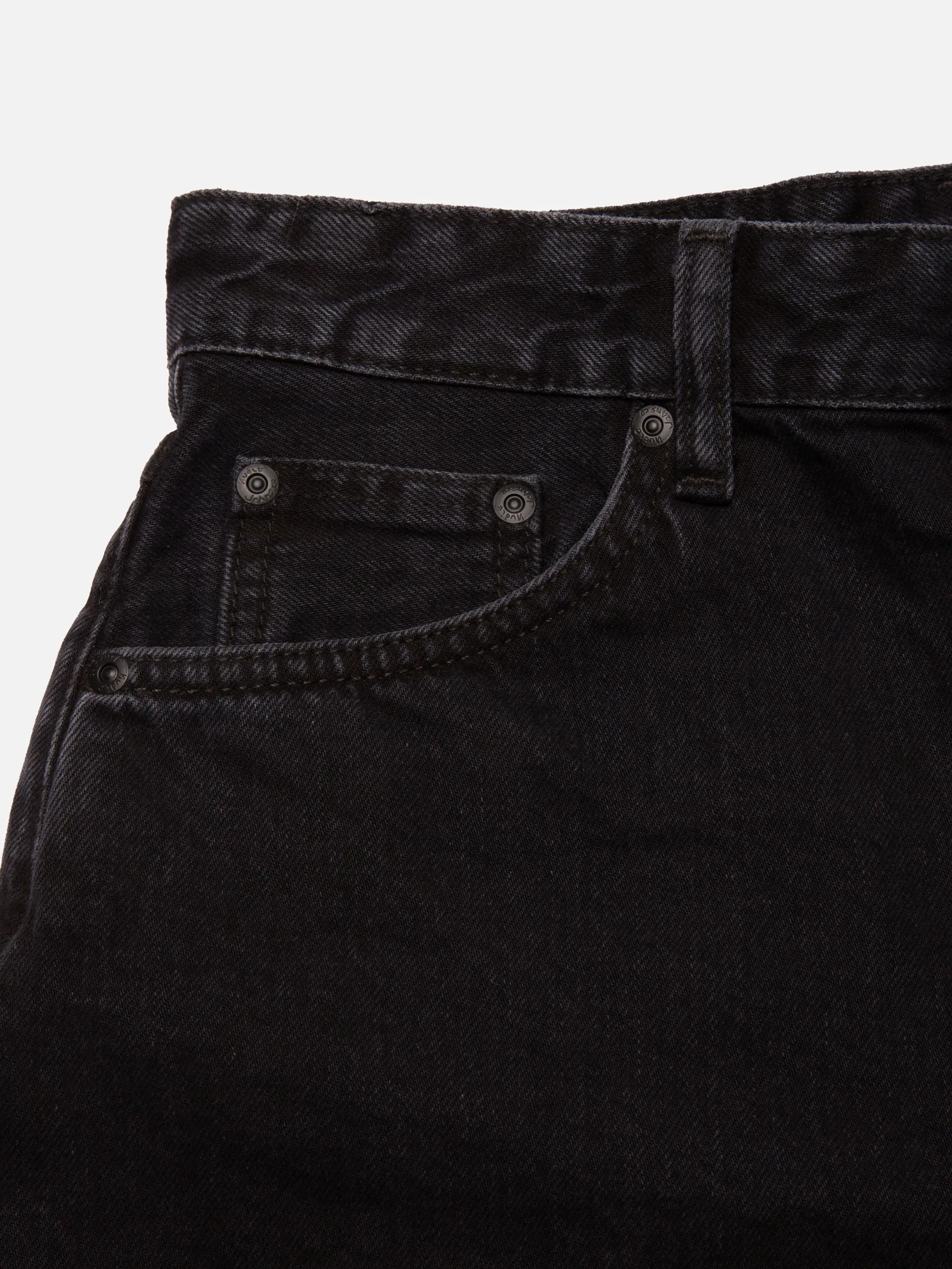 Short en jean de coton bio | noir "maeve denim shorts smooth black", Nudie Jeans, photo 3
