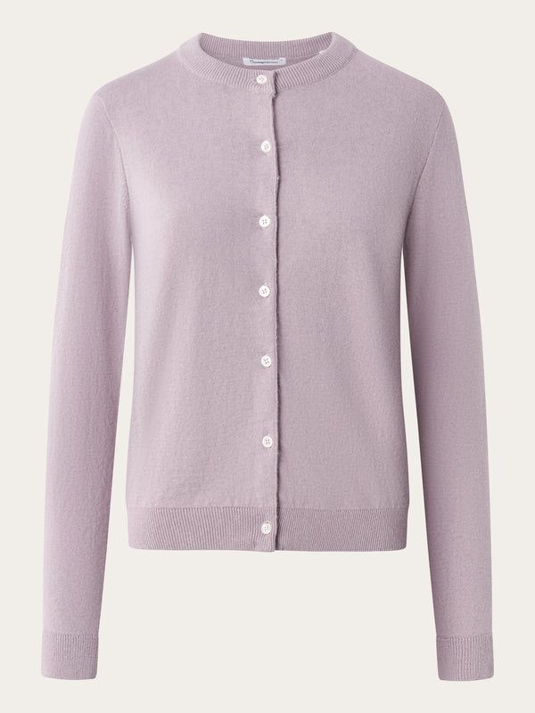 Cardigan en coton bio et chanvre | violet "cotton hemp mix knit cardigan", Knowledge Cotton Apparel, photo 1