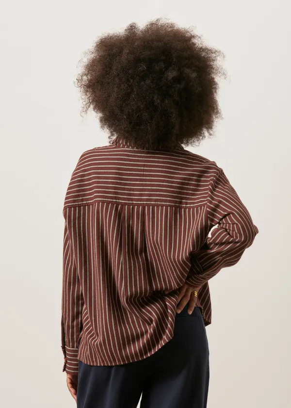 Chemise flanelle en coton bio | multicolore "O'hara brushed stripes manuela blouse", Thinking Mu