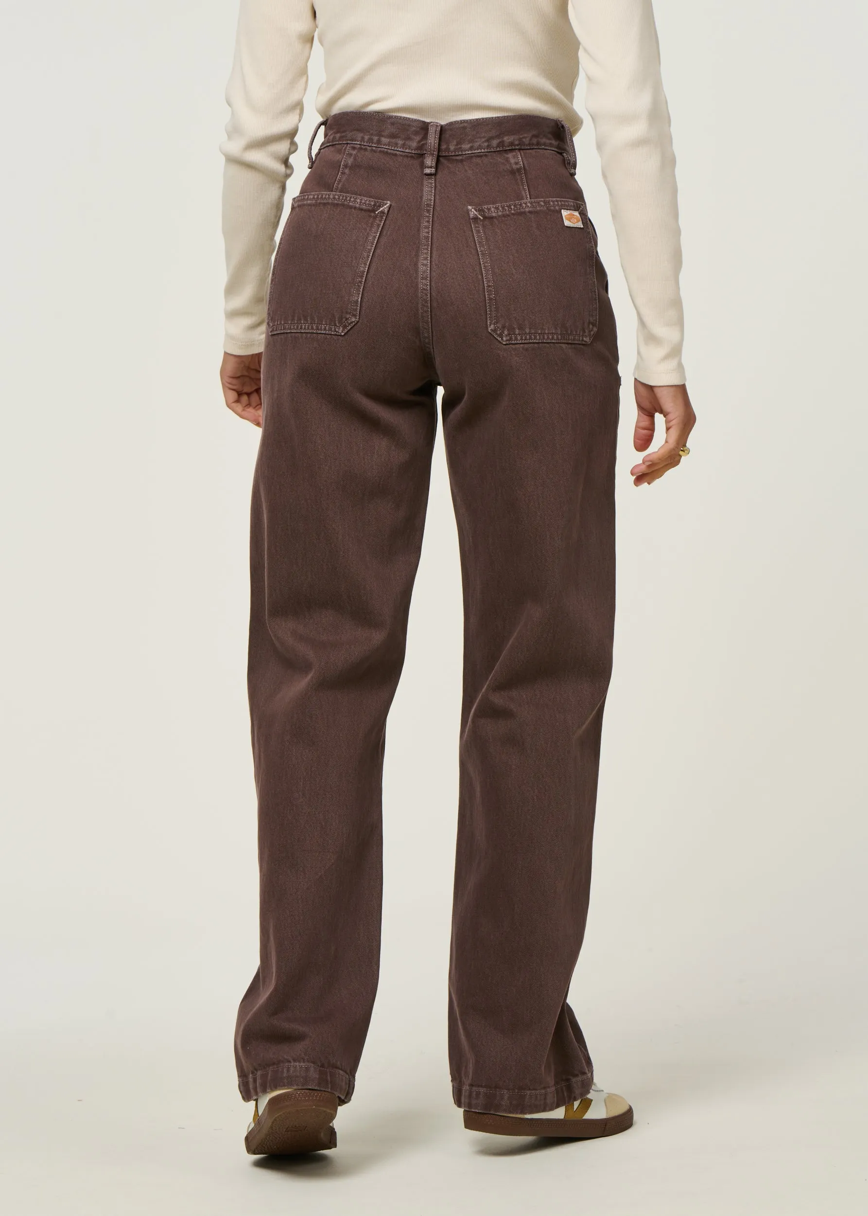 Jean droit large en coton bio | marron "asta workwear pants", Nudie Jeans, photo 3