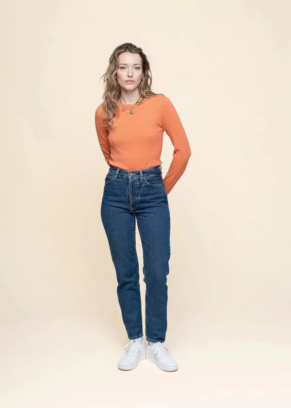 Jean mom en coton bio | bleu "breezy britt morning soul", Nudie Jeans