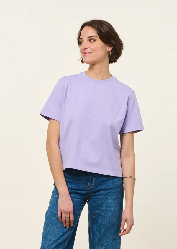 T-shirt boxy en coton bio | lilas, WeDressFair