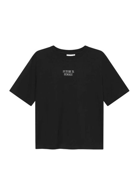 T-shirt en coton bio | noir "vadstena future is female black" - Dedicated