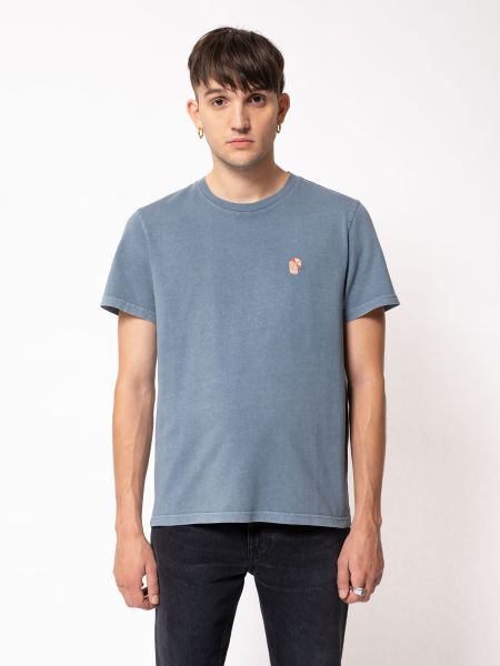 T-shirt bleu clair en coton bio - roy beach 50s blue