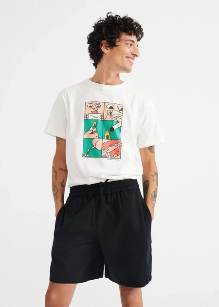 Short ample léger en coton bio | noir "black henry shorts" - Thinking Mu