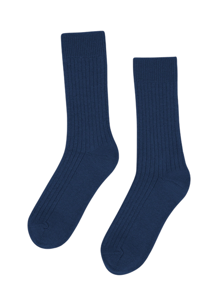 Chaussettes en laine mérinos recyclée | bleu "marine blue"