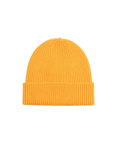 Bonnet jaune en laine mérinos recyclée - merino wool beanie burned yellow - Colorful Standard