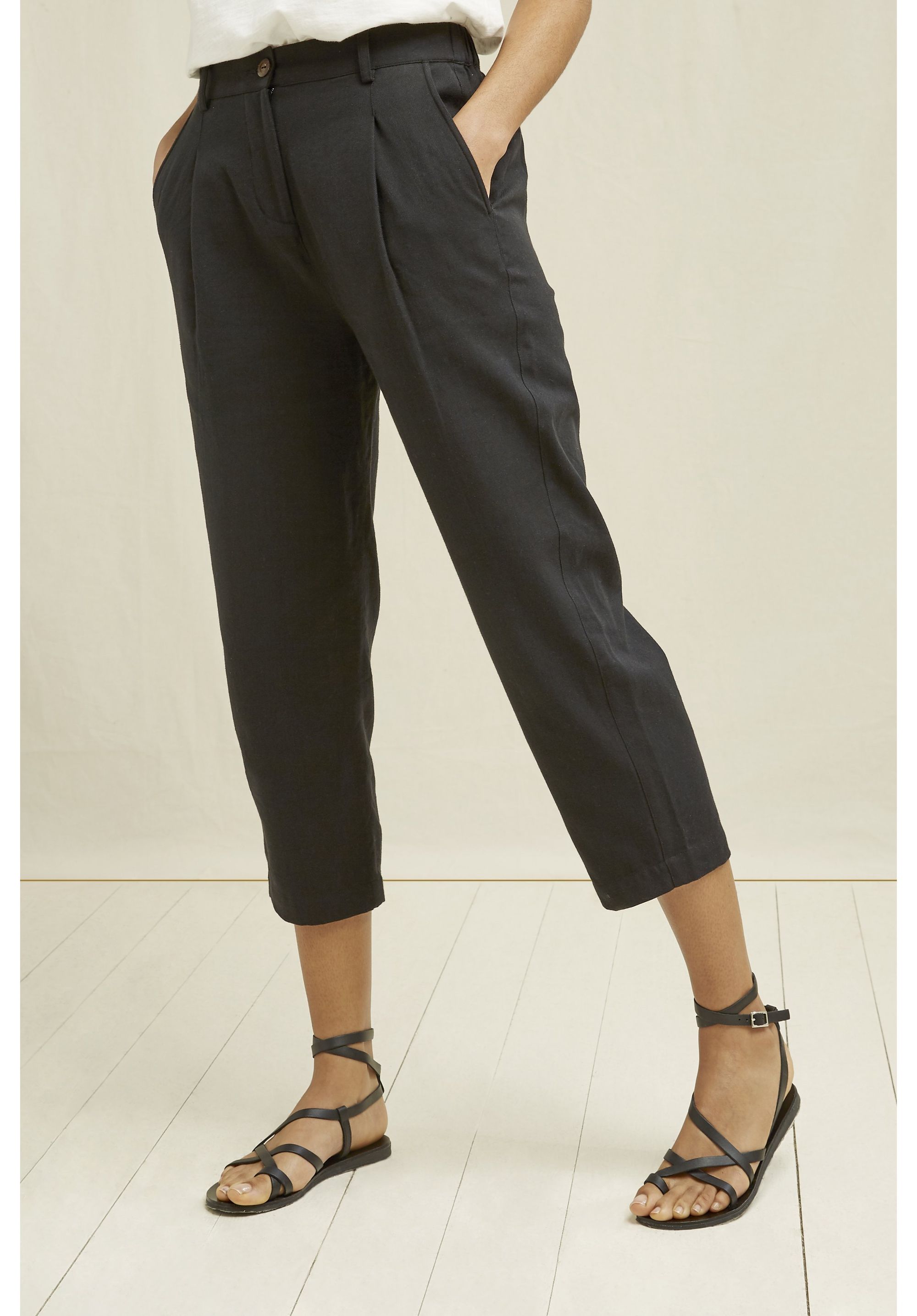 Pantalon droit noir en coton bio - anwen, People Tree, photo 1