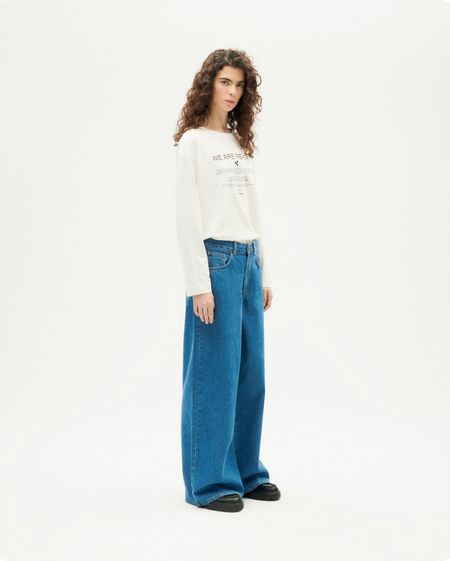 Jean ample en coton bio | bleu "tusa clean denim hedda pants"