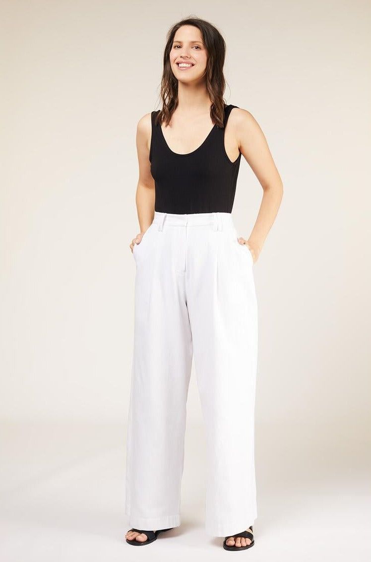 Pantalon ample blanc en coton bio - amita, People Tree, photo 2