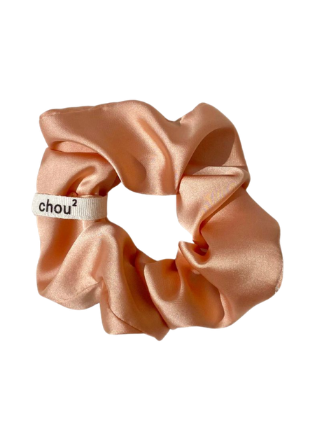 Chouchou en matière upcyclée | orange "satin pêche"