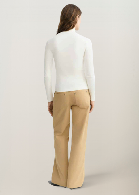 Unterziehshirt mit Stehkragen aus Bio-Baumwolle | Weiß "White rib aine top - white", Thinking Mu, Foto 3