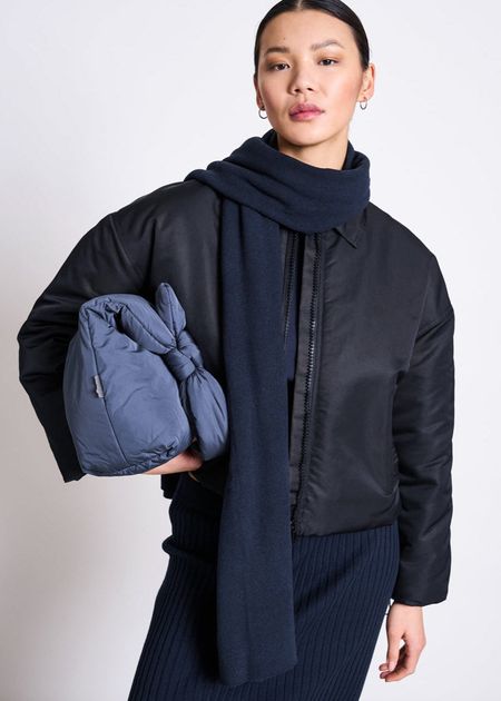 Écharpe en coton recyclé | bleu "ross - nightfall"