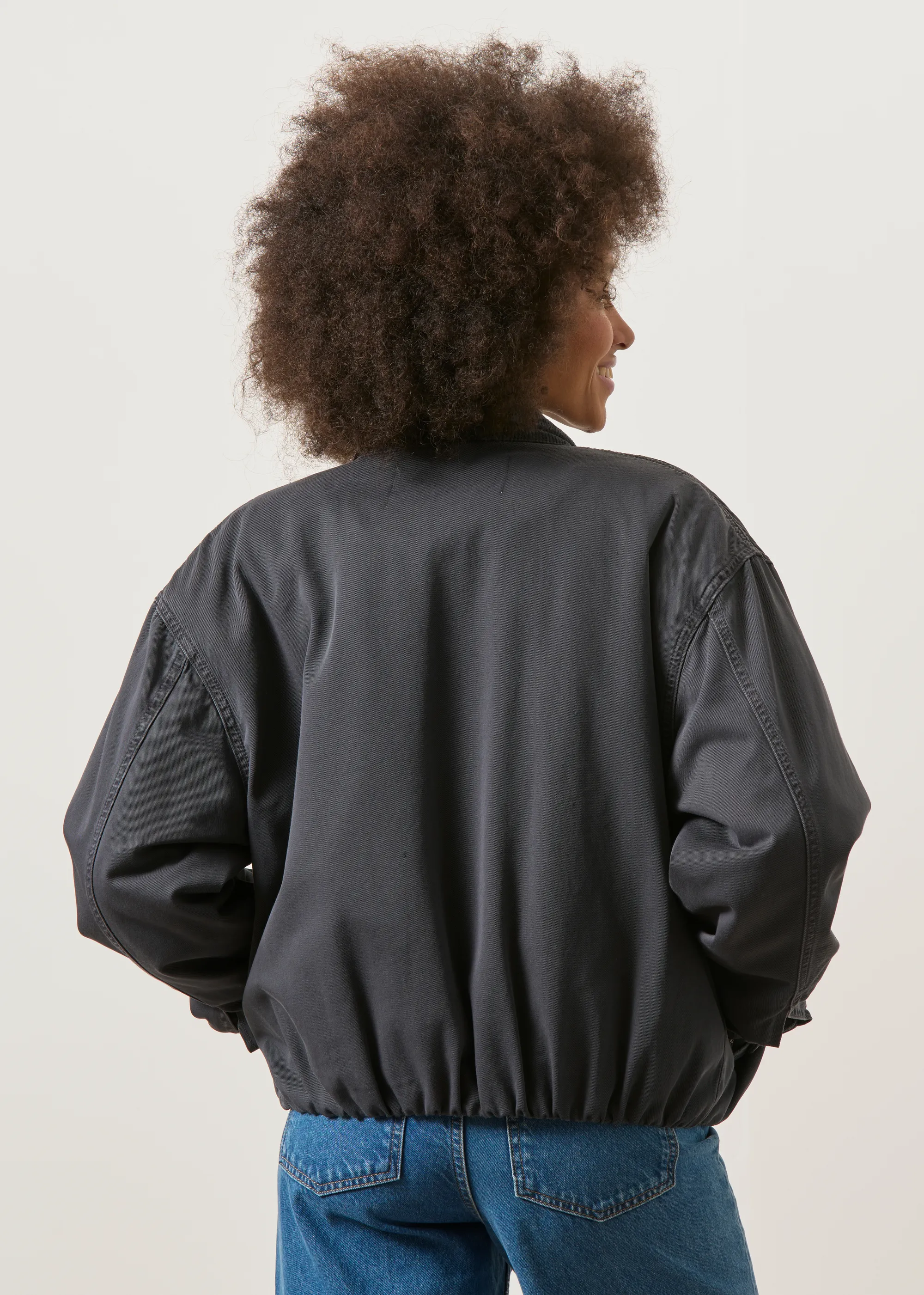 Veste en coton bio | gris foncé "Padded cotton iconic å jacket | dark steel", Armedangels, photo 4
