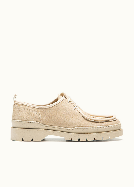 Derbies made in france en cuir velours certifié | beige "major vp oak 2" - Kleman