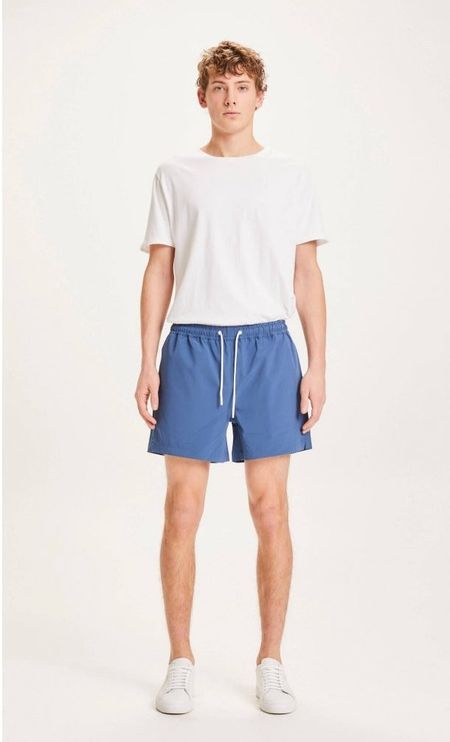 Short de bain bleu foncé en polyester recyclé - bay