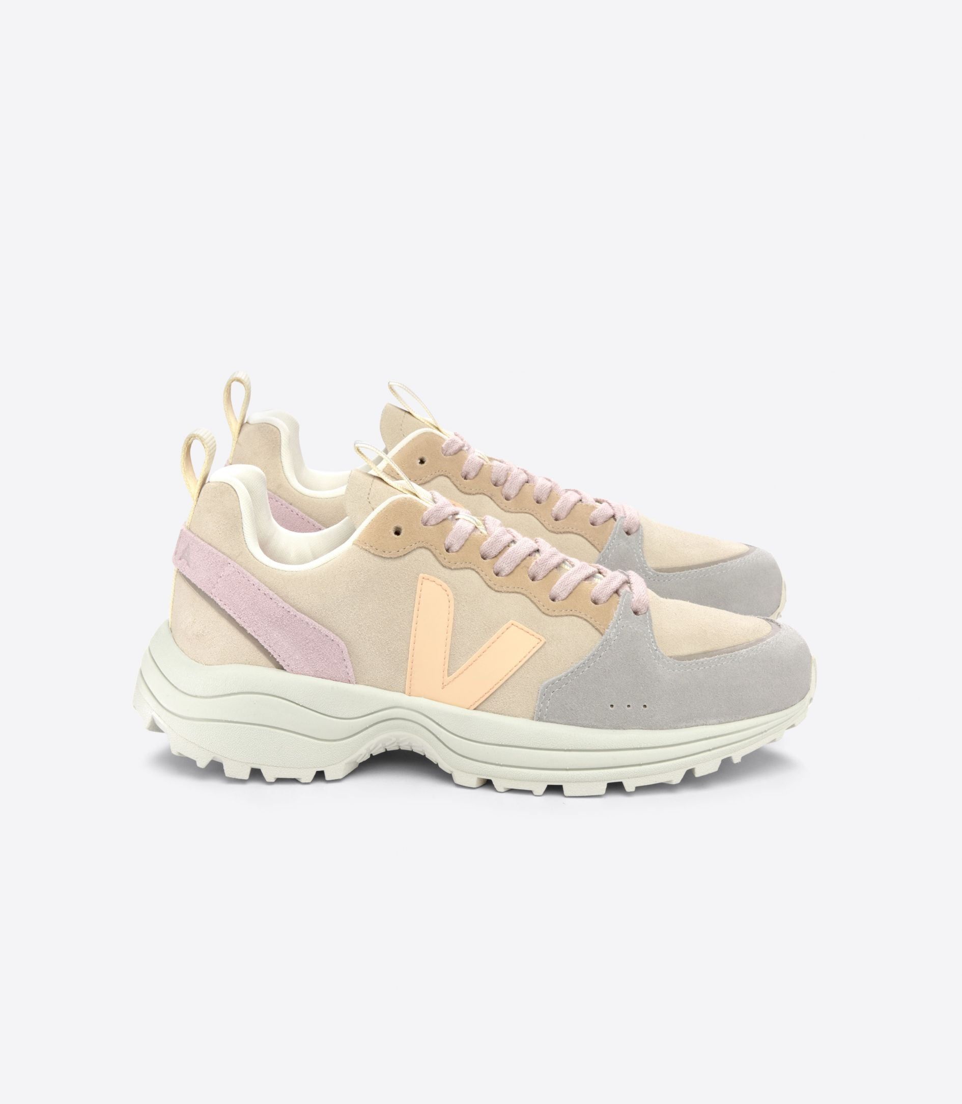 Baskets basses en suède certifié | multicolore "venturi vc suede almond peach-multico", Veja, photo 1