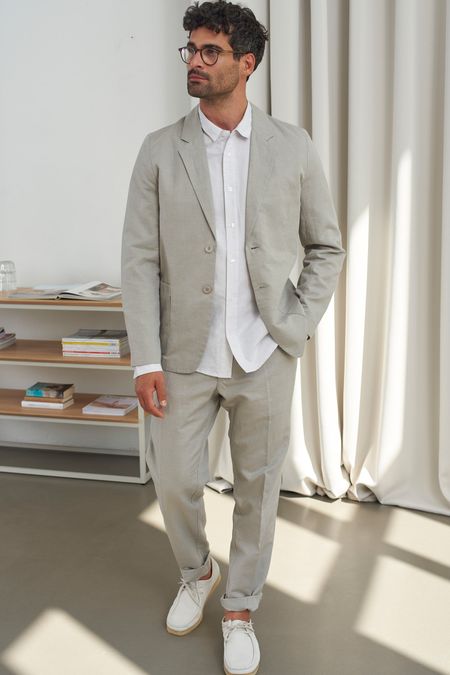 Blazer en coton bio et lin | lin naturel "enver reed linen", About Companions, photo 5