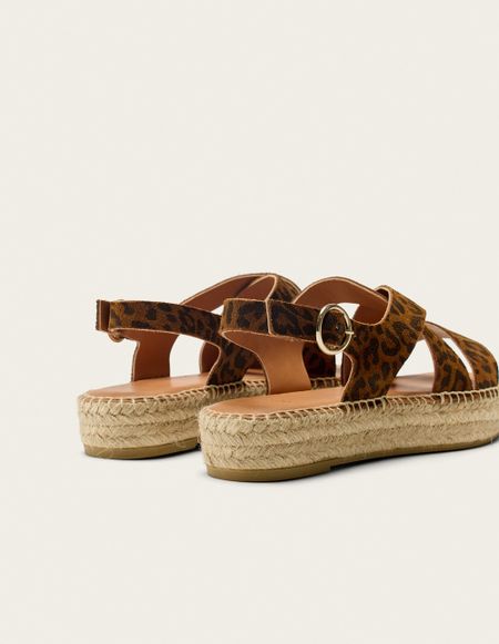 Espadrilles plateforme en cuir certifié | léopard "espadrilles chantal - suède", Odaje ex M.Moustache, photo 3
