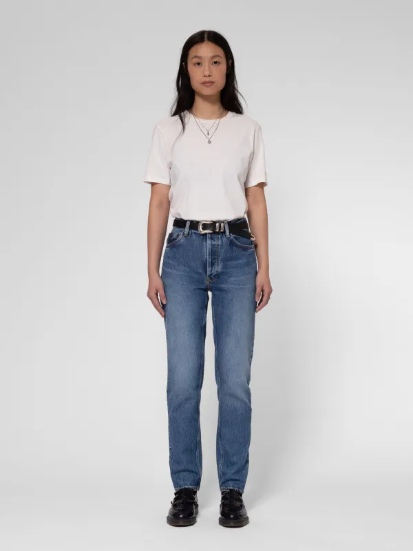 Jean mom en coton bio | bleu délavé "breezy britt day dreamer", Nudie Jeans
