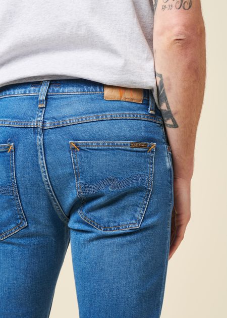 Jean slim en coton bio | bleu "lean dean broken spirit", Nudie Jeans, photo 4