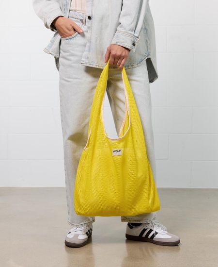 Sac cabas en matière recyclée | jaune "ray t-shirt bag" - Wouf