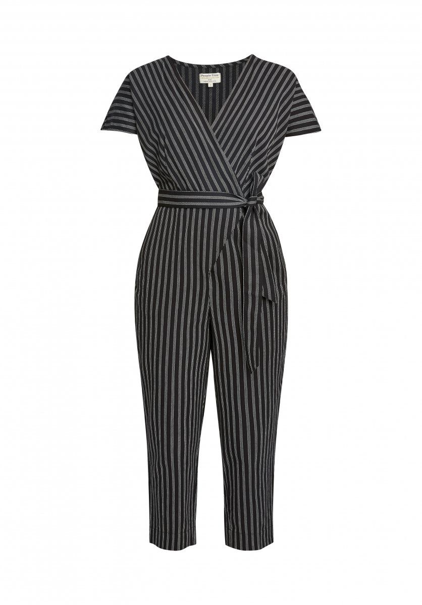 Combinaison rayée noire en coton bio - mimi jumpsuit, People Tree, photo 3