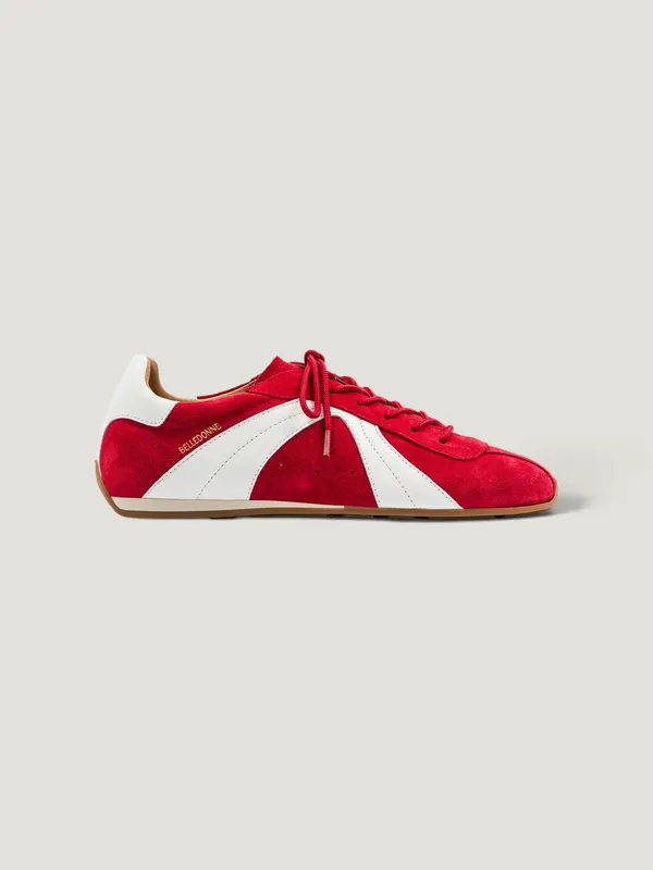 Baskets en cuir certifié | rouge "B4", Belledonne Paris