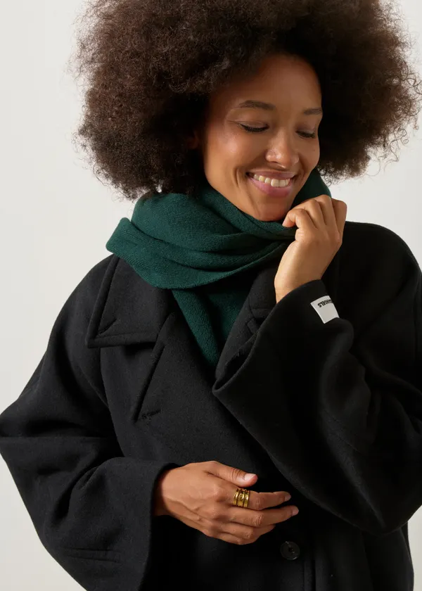 Manteau long en laine recyclée | noir "Wool double-breasted coat", Armedangels