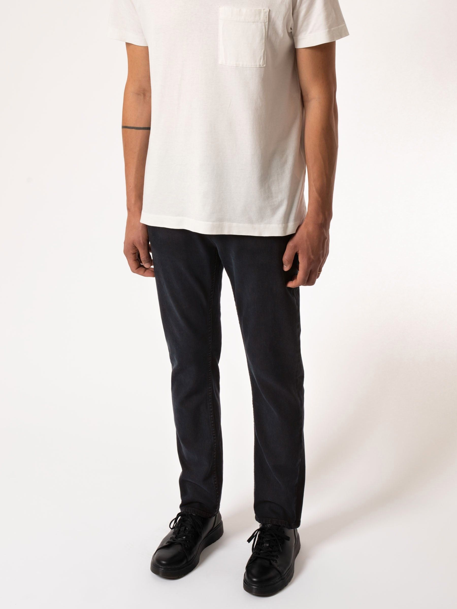 Jean slim noir en coton bio - grim tim black skies, Nudie Jeans, photo 4