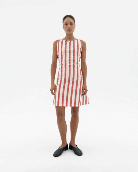 Robe en coton bio | rayé "red maxi stripes cecile dress"