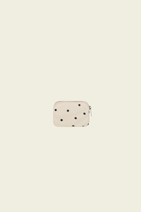 Porte-monnaie en coton bio | pois écru "lili pois écru" - pois ecru - Hindbag