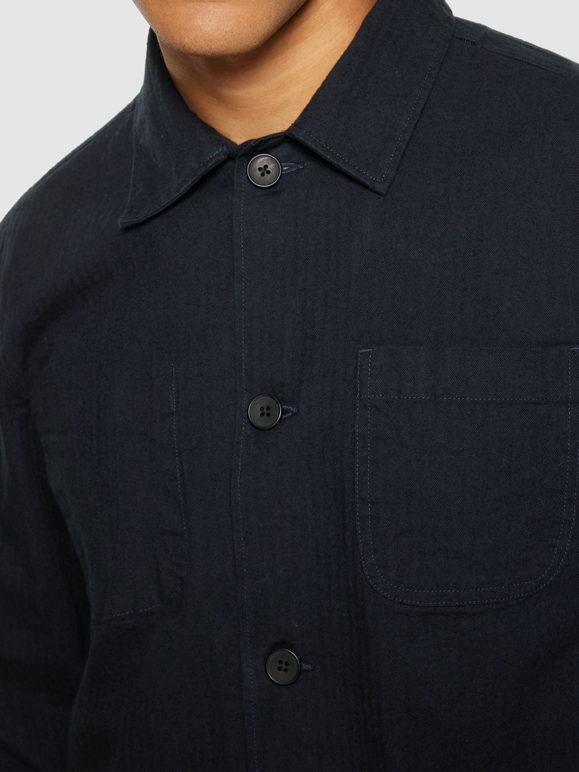 Overshirt aus Bio-Baumwoll-Twill | Blau "flannel herringbone overshirt night sky", Knowledge Cotton Apparel, Foto 2