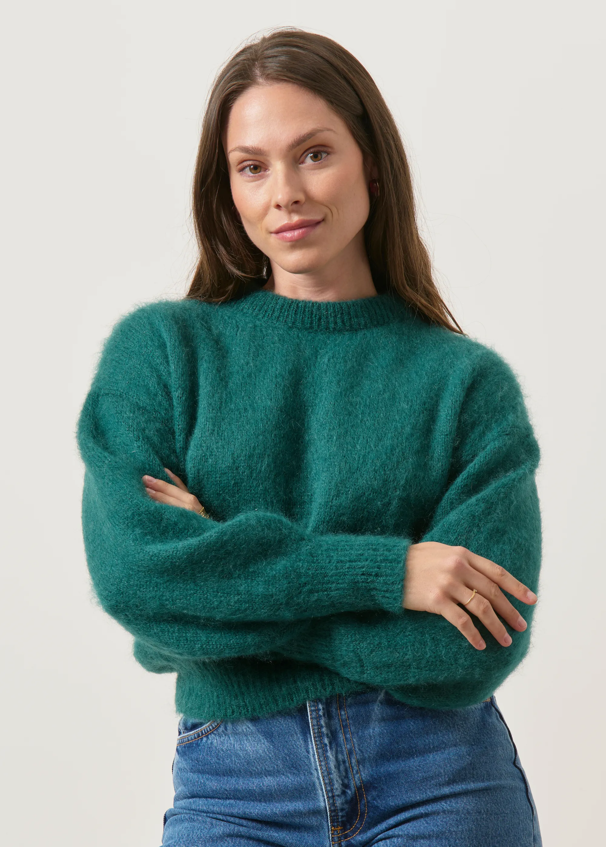 Pull en mohair certifié | vert émeraude "sérena", WeDressFair, photo 4