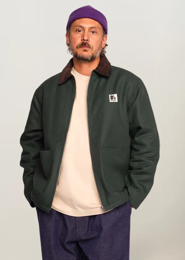 Blouson en canva mélangé lyocell et coton bio | vert "Jacket yarm vert meleze", Olow