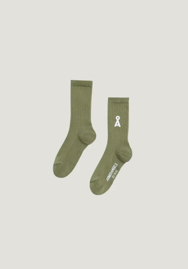 Chaussettes en coton biologique | vert "saamus bold socks w - fatigue green", Armedangels