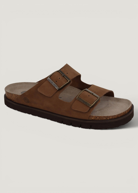 Sandales en cuir suède certifié | tan "hawaii nubuck tan" - Genuins