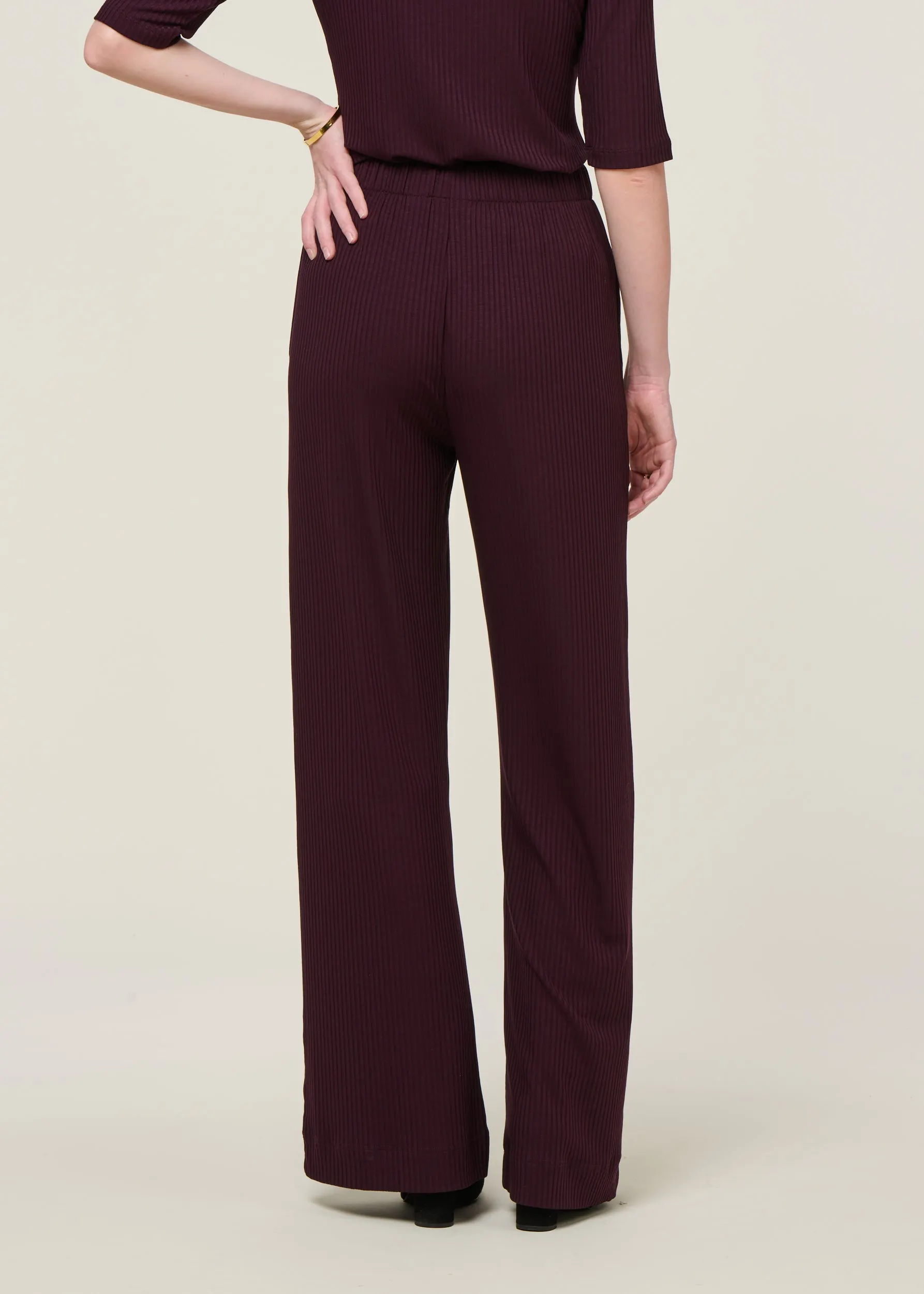 Pantalon ample fluide en tencel | aubergine "smilla - cherry lacquer", Jan'n June, photo 4