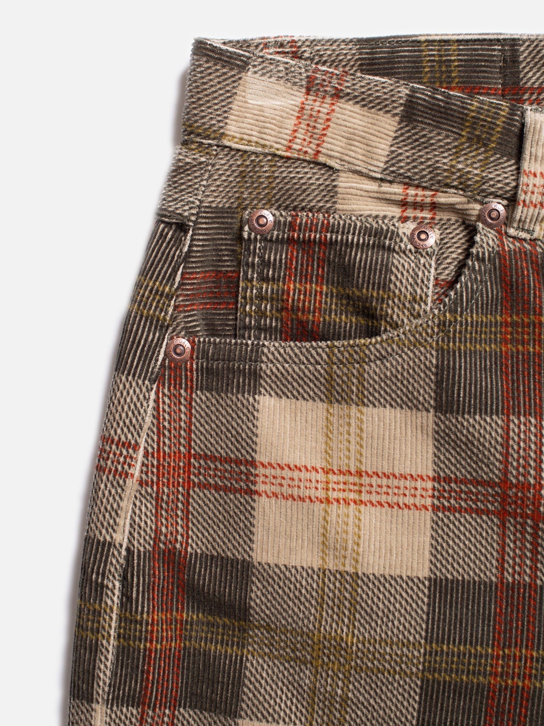 Pantalon ample velours en coton bio | carreaux tartan "clean eileen corduroy", Nudie Jeans, photo 4