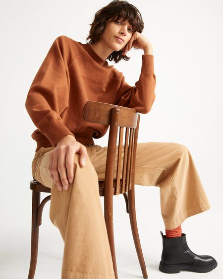 Pantalon large camel en coton bio - maia camel, Thinking Mu, photo 5