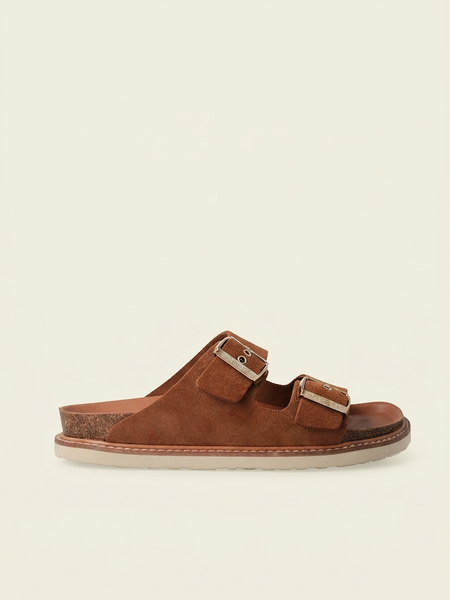 Sandales en cuir suède certifié | marron "hawaii velour mandorla"