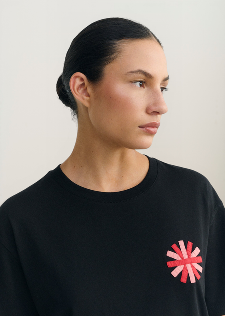T-shirt en coton bio | noir "Sunny black lucia tee" - Thinking Mu