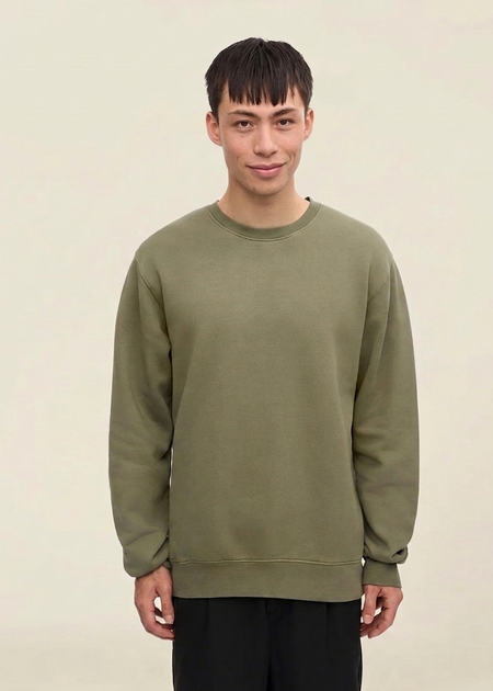 Sweat en coton bio | vert "dusty olive"