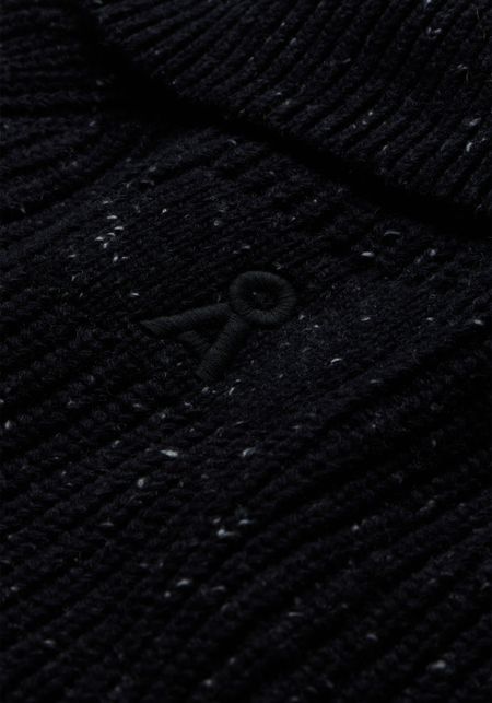 Pullover mit Reißverschlusskragen aus Bio-Baumwolle und recycelter Wolle | Schwarz "Tweed knit troyer - black", Armedangels, Foto 6
