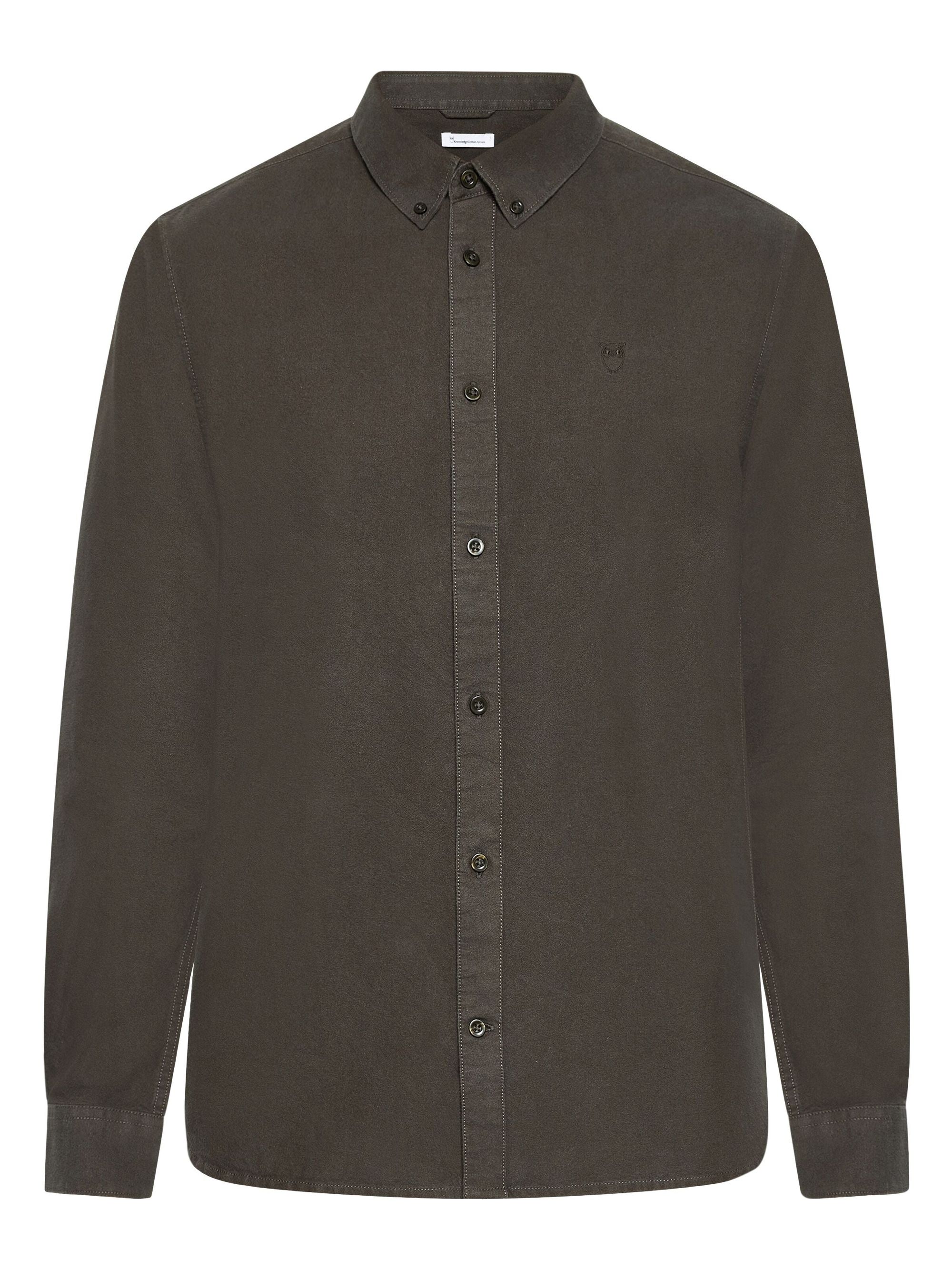 Hemd aus Bio-Baumwolle | Braun "harald small owl oxford regular fit shirt demitasse", Knowledge Cotton Apparel, Foto 5