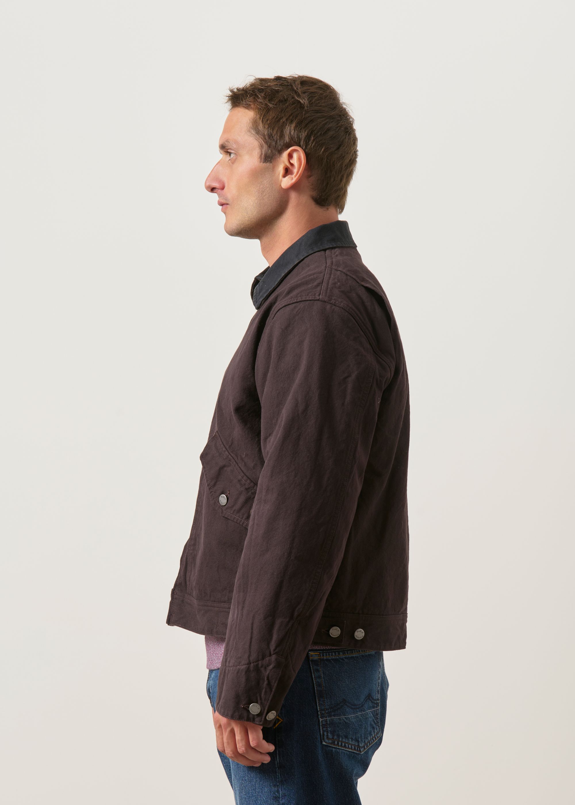 Zip-Jacke aus Bio-Baumwolle | braun "Blake zip jacket duck canvas - dark-brown", Nudie Jeans, Foto 3