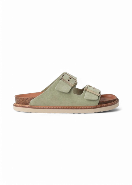 Sandales en cuir suède certifié | vert "hawaii velour paradise" - Genuins